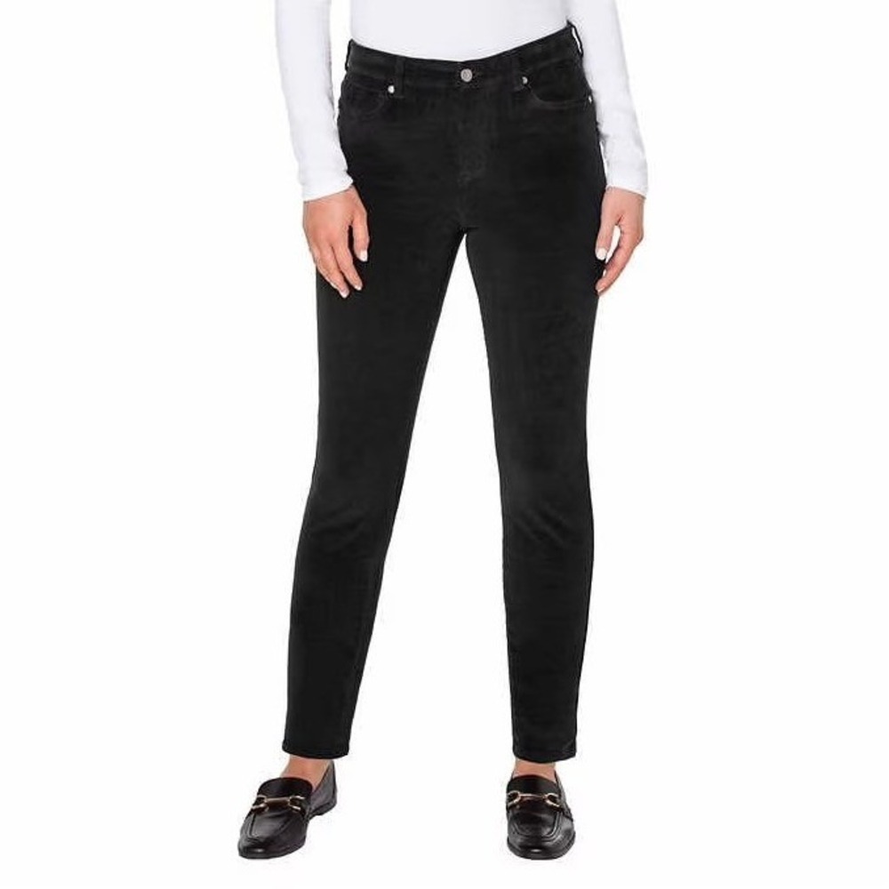 Well Worn Black Velvet Straight Leg‎ Pants Size 6 / 28